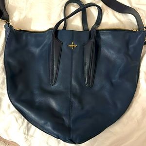 Large cross body NWOT Pour La Victoire Large Navy Blue Leather Satchel